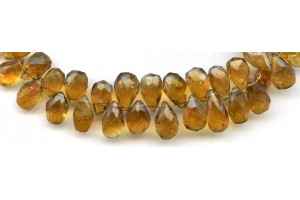 Citrine 10x7-15x8 Faceted Pear Briolette