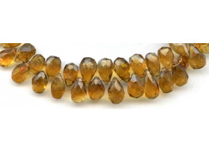 Citrine 10x7-15x8 Faceted Pear Briolette