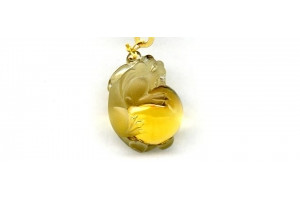 Citrine 35x25 Carved Pendant