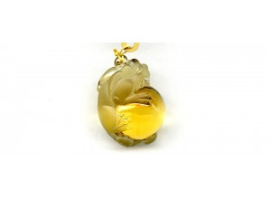 Citrine 35x25 Carved Pendant