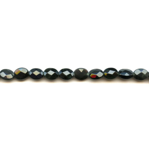 127-1034 Rainbow Obsidian <br>8x10 Faceted Flat Oval