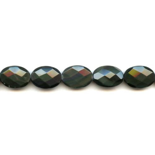 127-1043 Rainbow Obsidian <br>15x20 Faceted Flat Oval