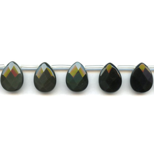 127-1047 Rainbow Obsidian <br>15x20 Flat Pear Briolette