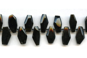 Rainbow Obsidian 20x12 Faceted Flat Nugget Drop