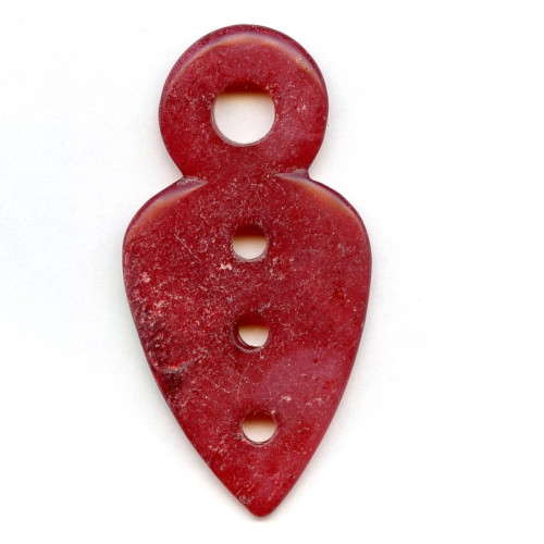 128-1022 Red Jade <br>45x90 Arrowhead Pendant