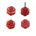 128-1024 Red Jade <br>45mm Flower Pendant