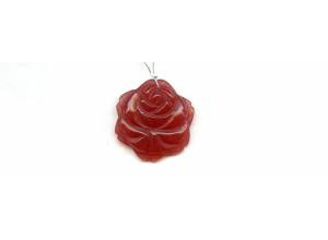 Red Jade 25mm Flower Pendant