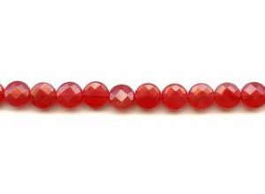 Red Jade 10mm Faceted Coin