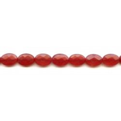 Red Jade 10x14 Faceted Flat Oval