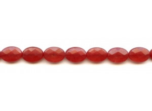 Red Jade 10x14 Faceted Flat Oval