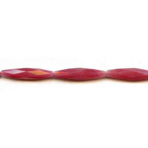 128-1046 Red Jade <br>8x35 Faceted Oval Rice