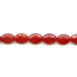 Red Jade 13x18 Faceted Flat Oval