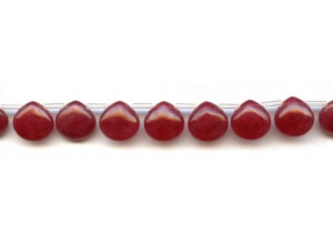 Red Jade 12mm Puffy Pear Drop