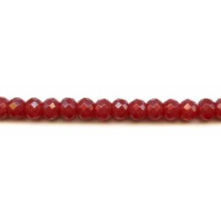 Red Jade 10mm Faceted Rondell