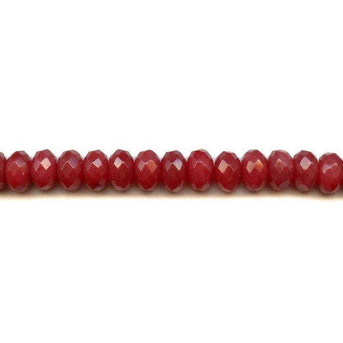 128-1089 Red Jade <br>12mm Faceted Rondell