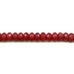 Red Jade 12mm Faceted Rondell