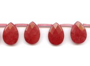 Red Jade 18x25 Flat Pear Briolette