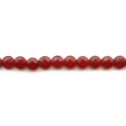 Red Jade 10mm Faceted Coin