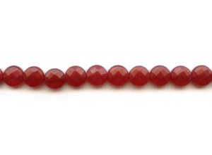 Red Jade 10mm Faceted Coin