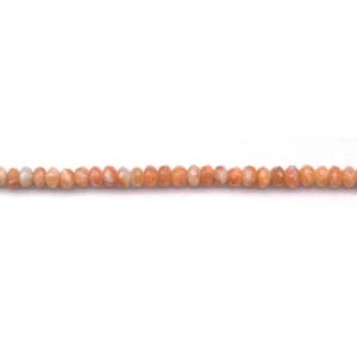 129-1121 Orange Calcite <br>6mm Faceted Rondell