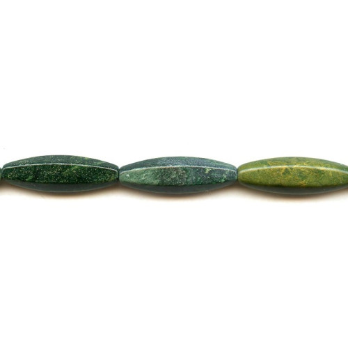 131-1011 African Jade <br>10x35 6-sided Oval Rice