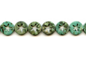 African Turquoise 16mm Star Donut