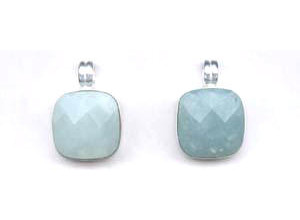 Amazonite 22x22 Square Bezel Pendant