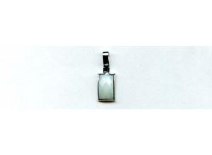 Amazonite 13x8 Faceted Rectangle Silver Pendant