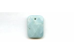 Amazonite 22x30 Faceted Flat Rectangle Pendant