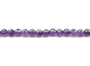 Amethyst 8mm Faceted Coin