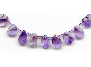 Amethyst 12-15mm Flat Pear Briolette