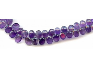 Amethyst 8-9mm Faceted Oval Briolette