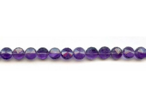 Amethyst 8mm Faceted Coin