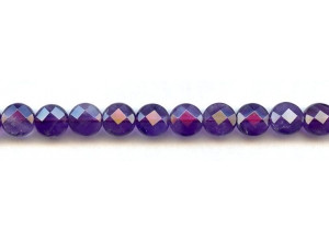 Amethyst 10mm Faceted Coin