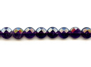 Amethyst 12mm Faceted Coin