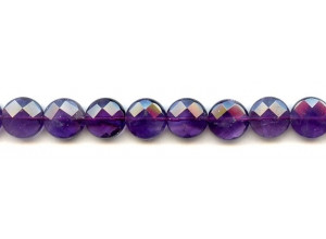 Amethyst 12mm Faceted Coin