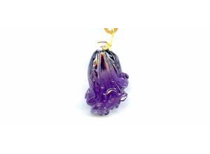 Amethyst 35x Carved Pendant