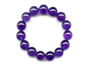 Amethyst 14mm Round Bracelet