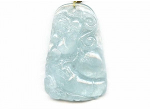 Aquamarine 65x44 Carved Pendant