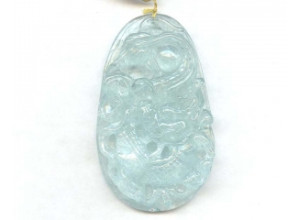 Aquamarine 71x43 Carved Pendant