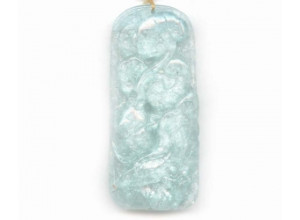 Aquamarine 78x36 Carved Pendant