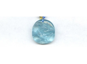 Aquamarine 28x26 Carved Pendant