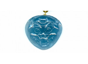 Aquamarine 40x44 Carved Pendant