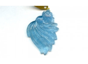 Aquamarine 36x52 Carved Pendant