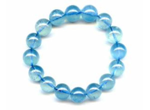 Aquamarine 12mm Round Bracelet