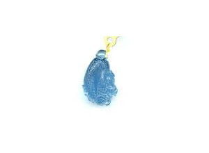 Aquamarine 27mm Carved Pendant