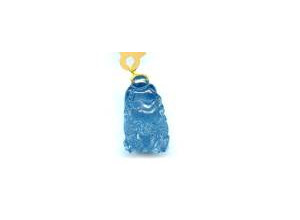 Aquamarine 27-28mm Carved Pendant