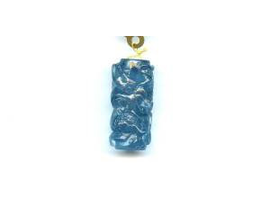 Aquamarine 34x16 Carved Cylinder Pendant