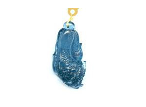 Aquamarine 47x25 Carved Pendant