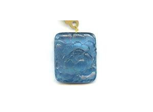 Aquamarine 33x28 Carved Pendant